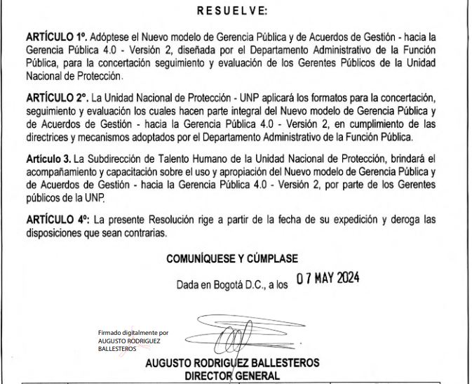 Unidad Nacional de Protección adopta Modelo de Gerencia Pública 4.0