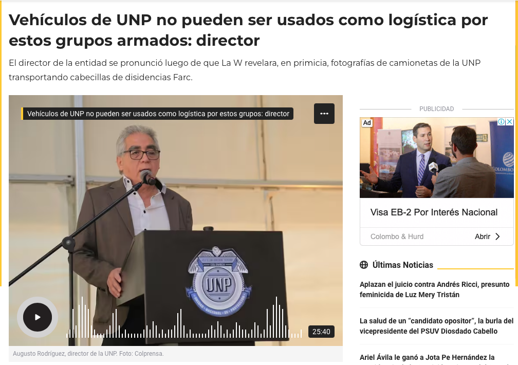 La UNP y la protección de los negociadores de paz