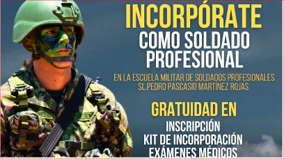 Convocatoria a cursos de soldado profesional, una oportunidad que ofrece el gobierno a los jóvenes para trabajar por el bienestar de las comunidades